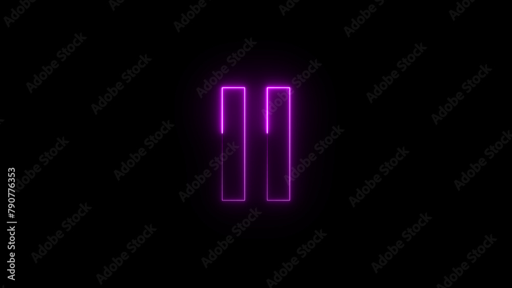 neon line icon on black background. neon line icon on black background.