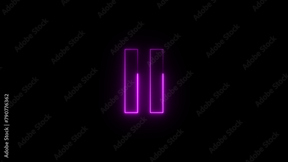 neon line icon on black background. neon line icon on black background.