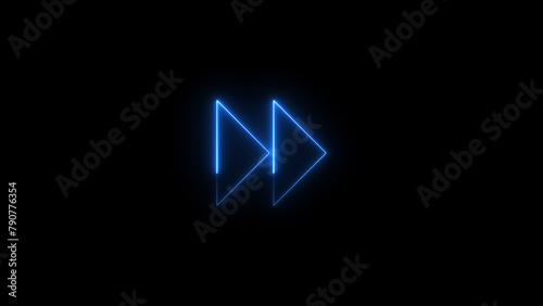Abstract beautiful neon light glowing triangle frame background.