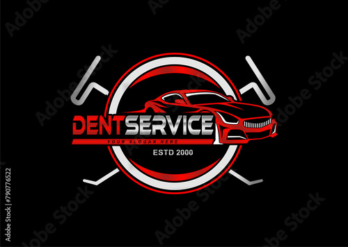 dent pdr car automotive service logo template photo