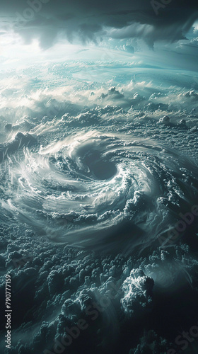 Cyclone formation from above, 3D vector design