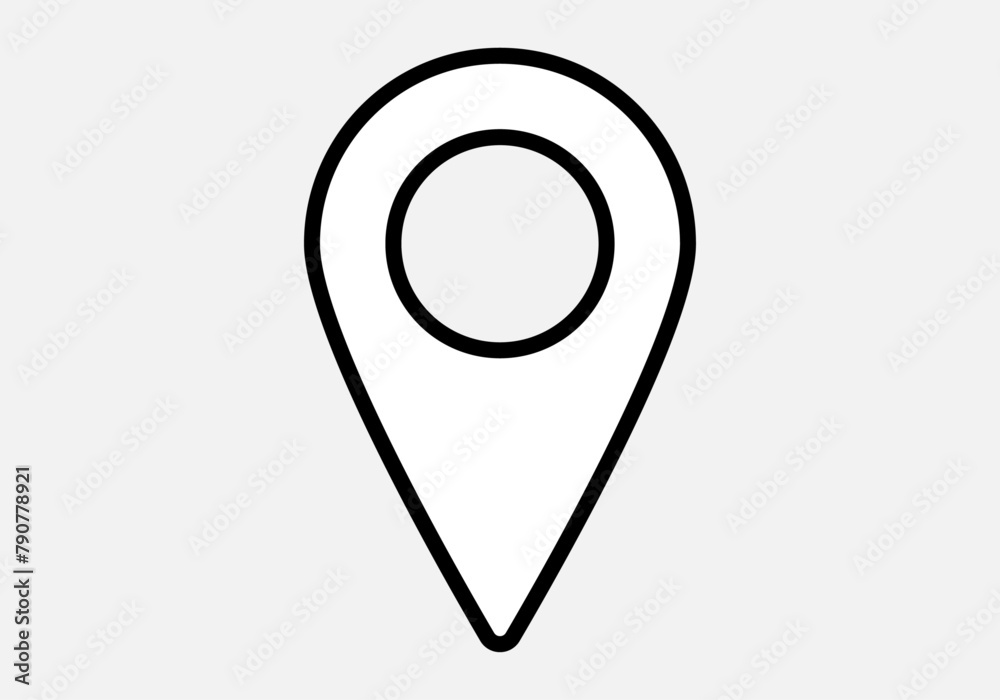 Icono negro de marcador de ubicación en el mapa. Icono negro de marcador de ubicación en el mapa.