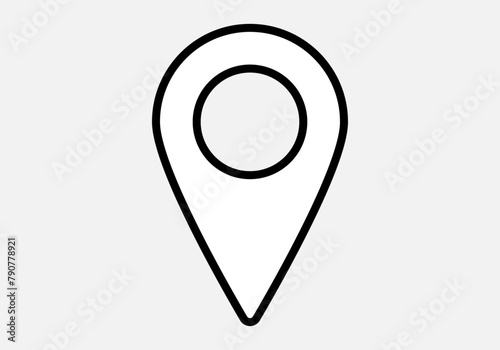 Icono negro de marcador de ubicación en el mapa.