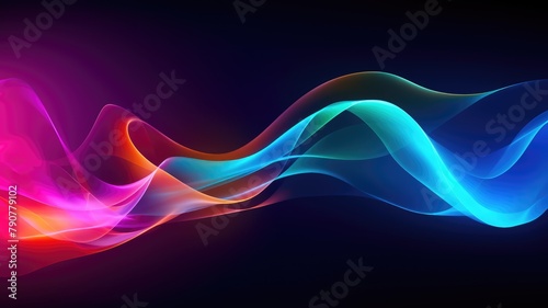 Abstract Multicolor Visualization, abstract background with colorful spectrum. Bright neon rays and glowing lines.