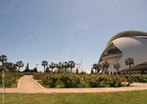 Valencia (Spain) 8 km long park, city of arts and science
