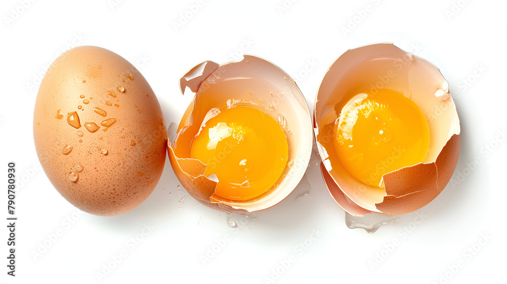 Crude egg yolk and shell,generative ai Crude egg yolk and shell,generative ai