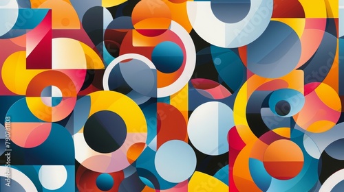 Colorful circles and ovals. Art geometric shapes in glass morphism style. Abstract vector design elements.