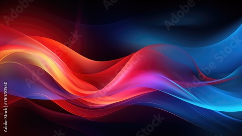 Abstract Multicolor Visualization, abstract background with colorful spectrum. Bright neon rays and glowing lines.