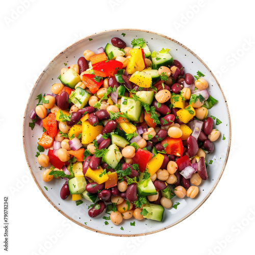 Bowl of Bean Salad Isolated...