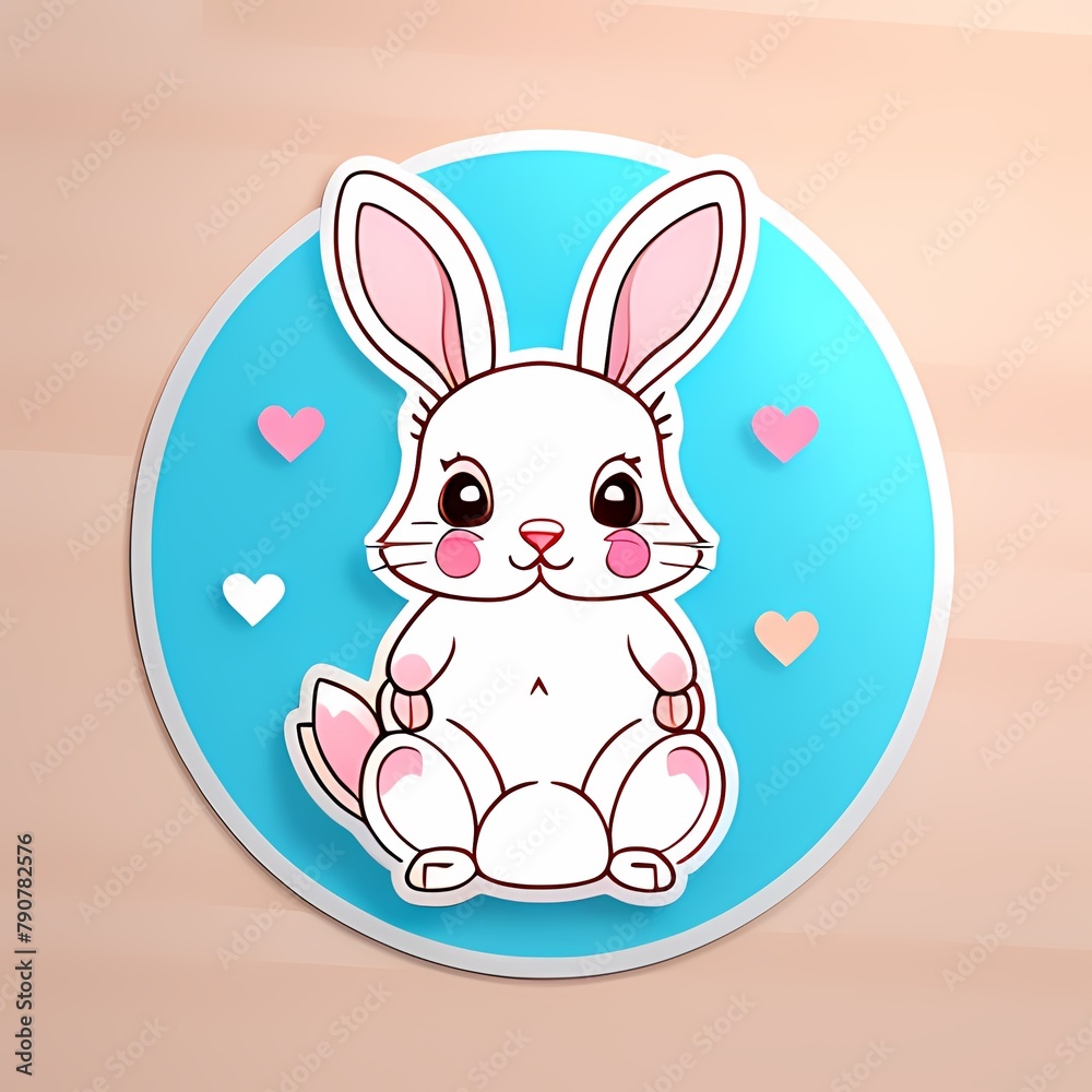 Bunny themed sticker, Easter theme