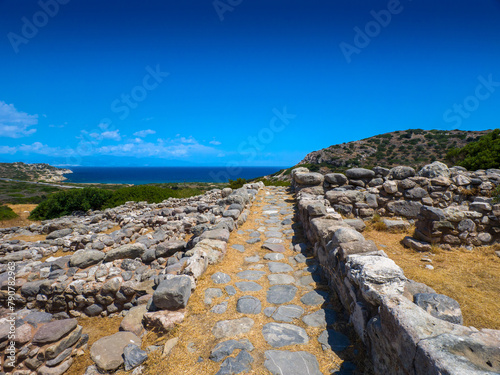 Traces of what may have been a passageway in the ruin Gournia Minoan Town (Pachia Ammos, Crete, Greece) photo