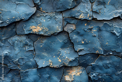 Old Rugged Blue-Indigo Cobalt Stone Texture with Veins © Flop