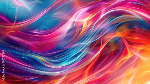 Abstract Multicolor Visualization  abstract background with colorful spectrum. Bright neon rays and glowing lines.