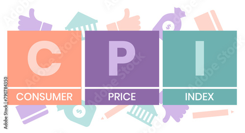 Consumer Price Index acronym. typography design illustration with line icons