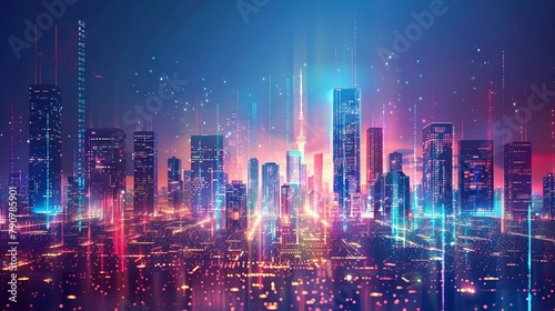 Digital network city image