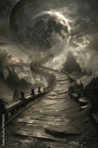 Apocalyptic dance of exoplanets spiral towards Earth, submerged underwater in chaos. Cosmic maelstrom threatens existence in a galactic blink.