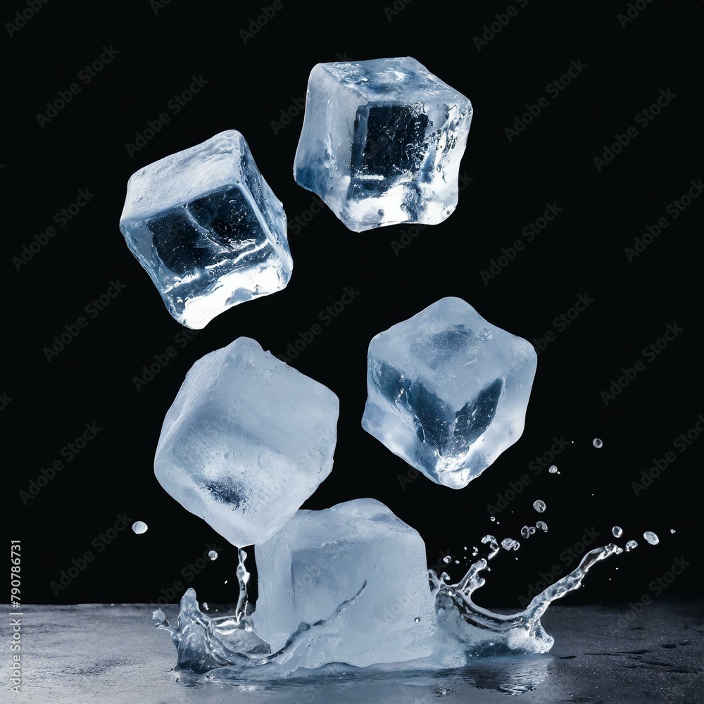 Obraz premium ice cubes on black background