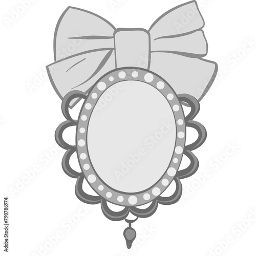 frame with ribbon decorative arts like stamps fit for wedding, birthday invitation in coquette y2k lace feminine theme