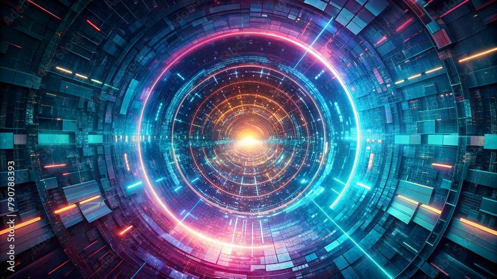 Abstract digital background with a futuristic glowing lines with holographic colors Abstract digital background with a futuristic glowing lines with holographic colors