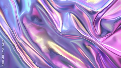 Elegant holographic glossy beauty fashion cloth. Abstract 3D art background.