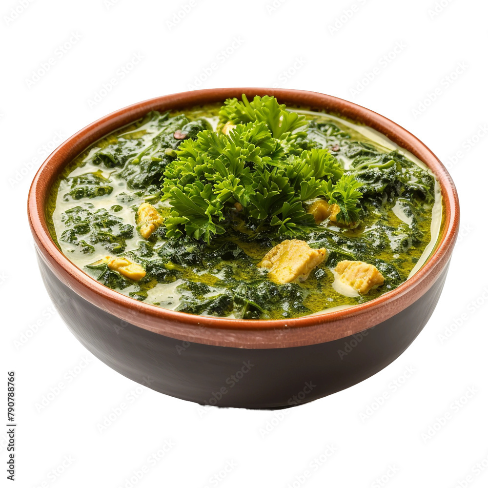 Delicious Koudougou Kale Korma Isolated On White Background Delicious Koudougou Kale Korma Isolated On White Background