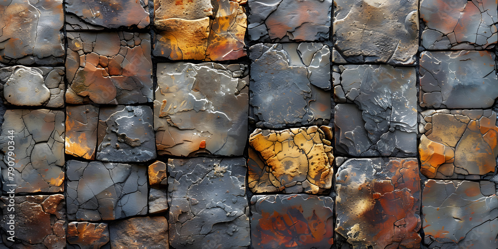 Vintage Stone Texture - Aged Canvas Pattern, Symmetrical Top View, Rust-Eaten Surface for Home Decor and Design Inspiration