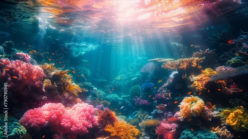 Vibrant Coral Reef Ecosystem  generative ai
