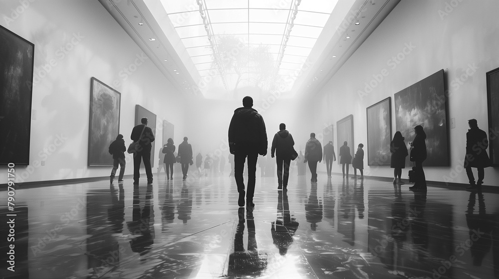 Silhouettes at the Art Gallery, generative ai