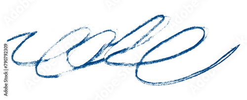 blue pencil strokes isolated on transparent background