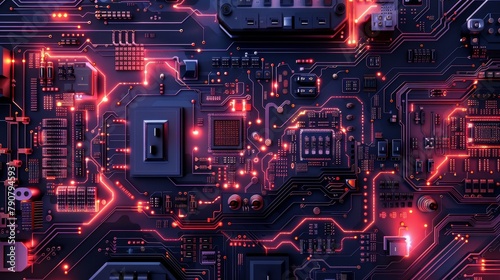 Abstract tech blueprint  circuit board layout