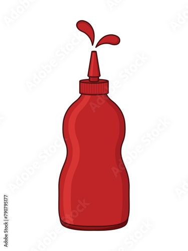 Tomato ketchup sauce and bootle. vector design