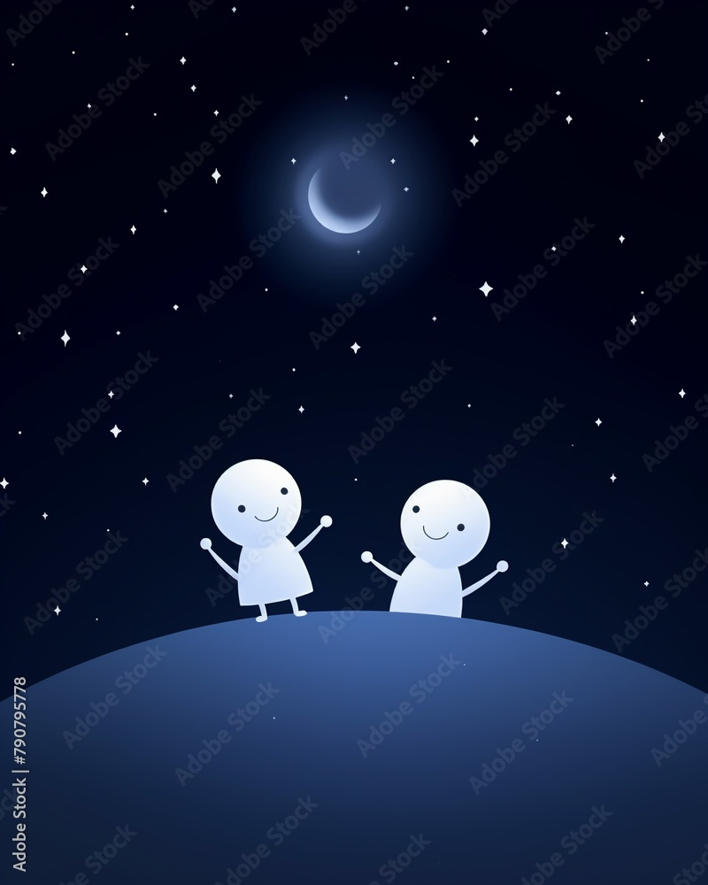 Fototapeta premium Celestial bodies dancing in the night sky
