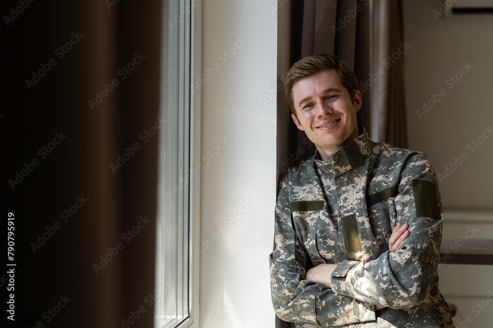 Obraz premium Portrait of a male American US special forces soldier smiling