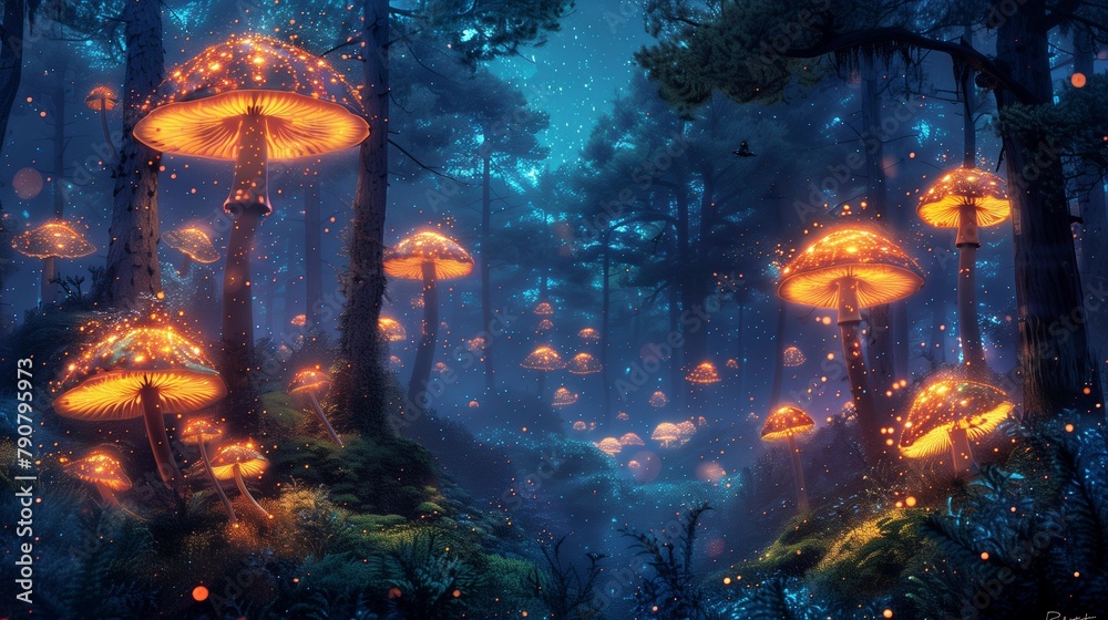 Obraz premium Enchanted Forest Secrets, generative ai