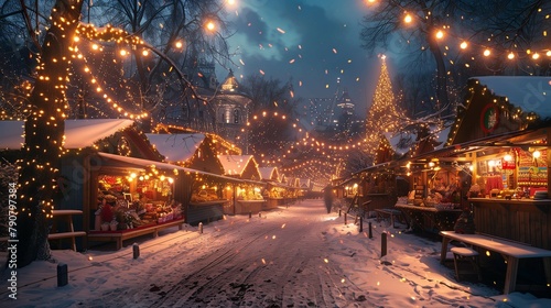 Festive Holiday Market Wonderland, generative ai