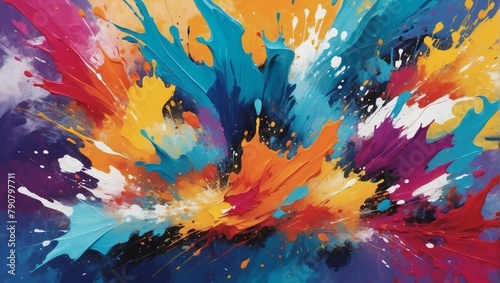 Bold and Dynamic Artistic Splashes Crafting Abstract Painting Texture.