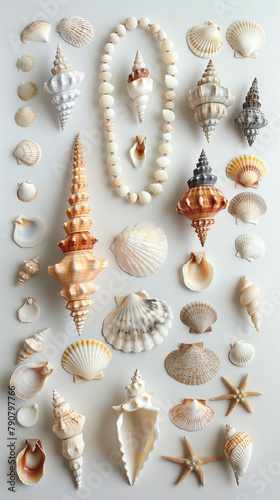 Assorted Seashells and Starfish Arrangement