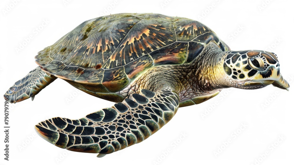 Obraz premium A turtle is swimming in the ocean