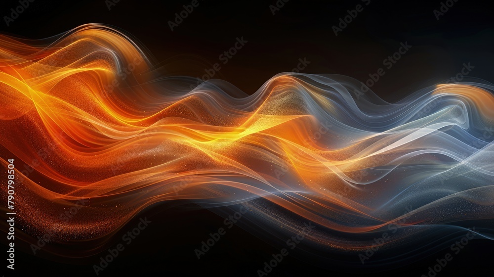 Obraz premium Dynamic Flames. Bold Black Background Enhances the Vibrancy of Fiery Flames, Perfect for Intense Designs.