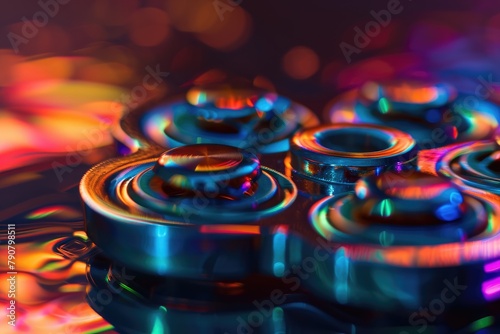 Close up of a spinning Fidget spinner, fidget spinner stress relieving toy, AI generated