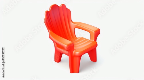 Beach chair clipart with a builtin cup holder photo