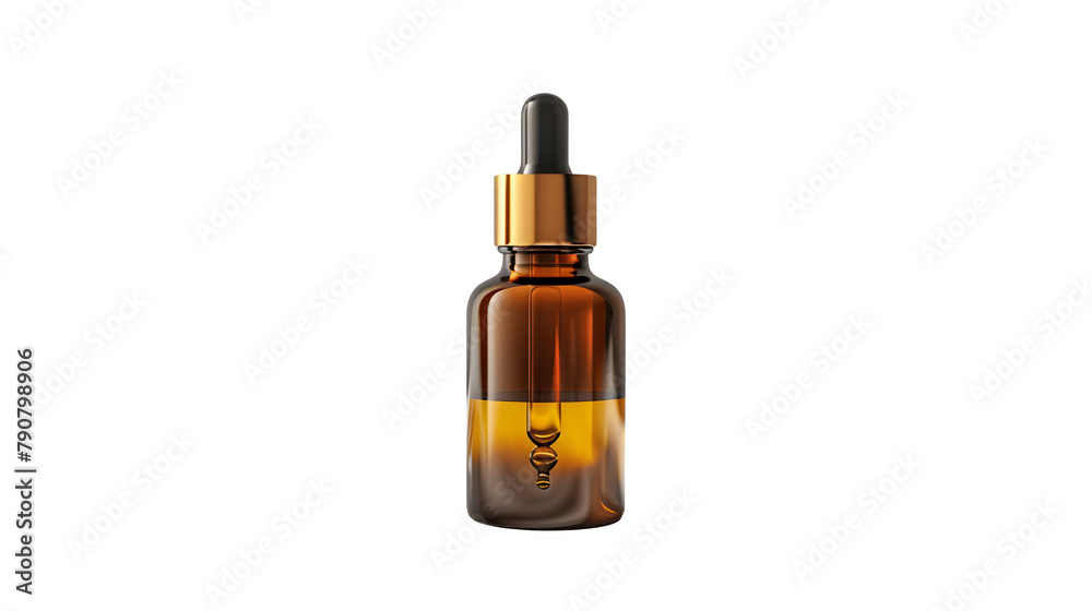 Facial Oil Dropper Bottle Mockup : Isolated on White, Transparent Background, PNG File, Hand Edited Generative AI