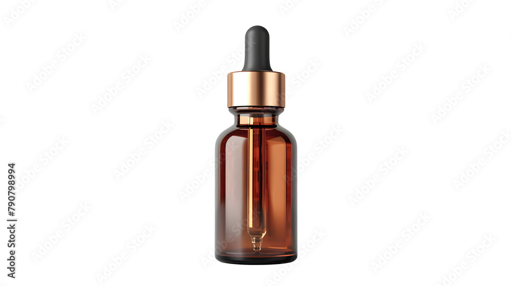 Facial Oil Dropper Bottle Mockup : Isolated on White, Transparent Background, PNG File, Hand Edited Generative AI