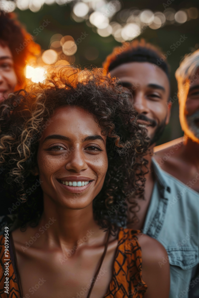Diverse group of people having fun in a park together. Diverse group of people having fun in a park together.
