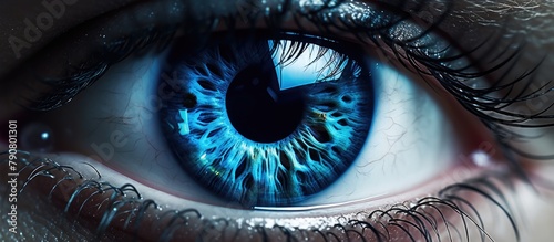 Close-up of Blue Iris Eye photo