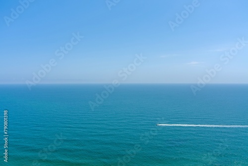 Aerial view of boat on the Gulf