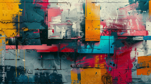 Colorful and expressive graffiti-covered walls created in the style of spray paint art
