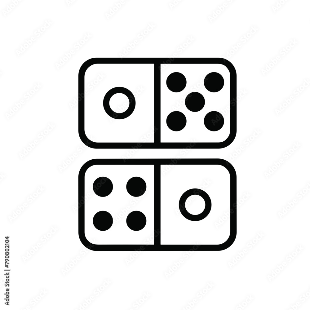 Dominoes Game Pieces Icon, Leisure Activity, Strategy Game