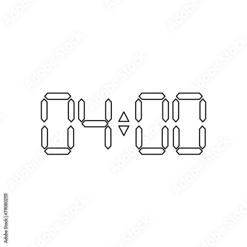 Vector digital clock outline