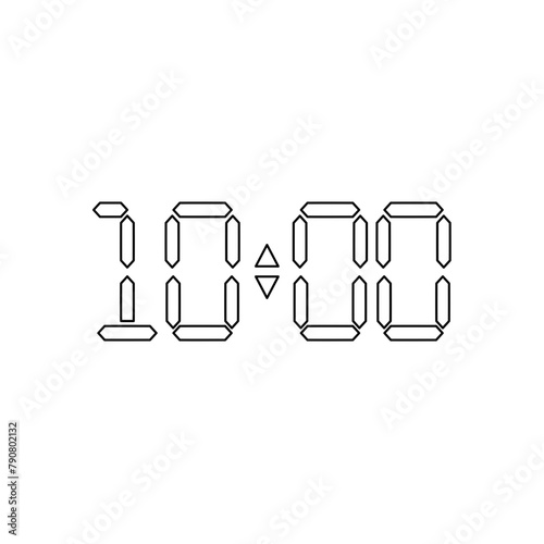 Vector digital clock outline
